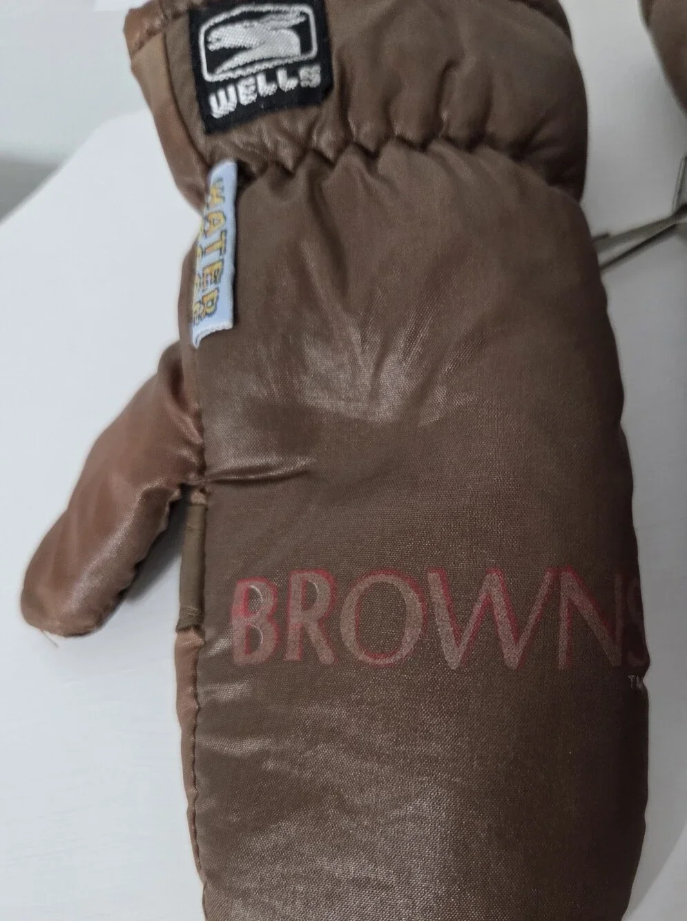 Vintage Cleveland Browns Wells Lamont Puffer Mittens Childs Gloves Waterproof